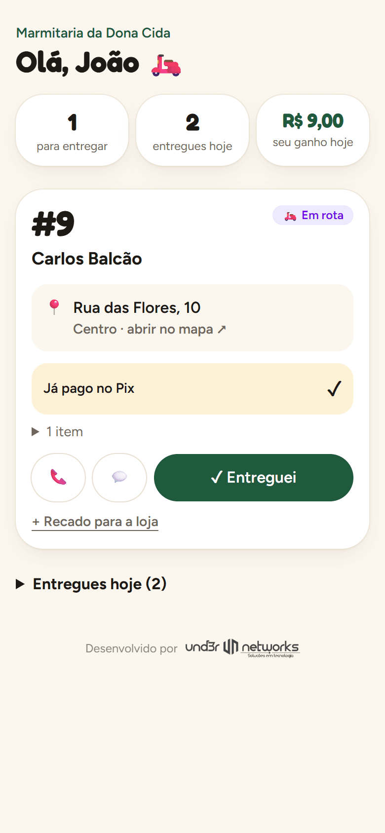 O motoboy entrega e marca